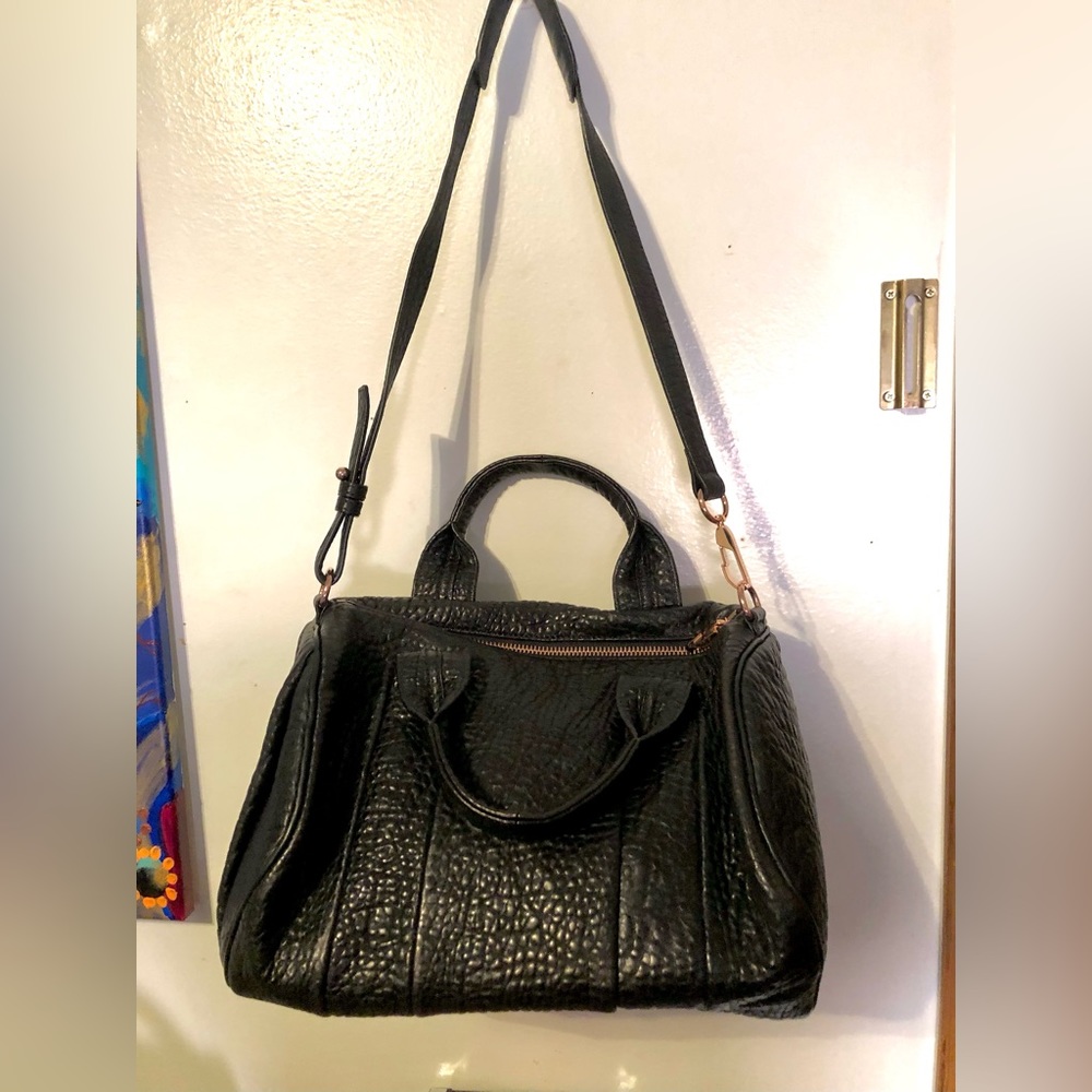 NWT ALEXANDER WANG ROCCO in black w/rose gold hardware